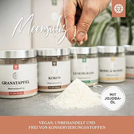 Körperpeeling aus Meersalz - Mango & Pfirsich - 500g