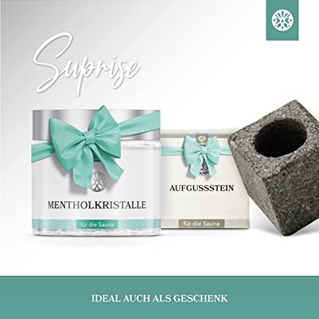 Sauna Set - Mentholkristalle 100g + Aufgussstein Vierfachkammer