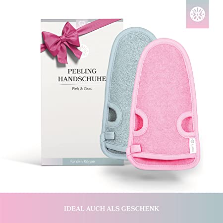 Peelinghandschuhe - Grau & Pink