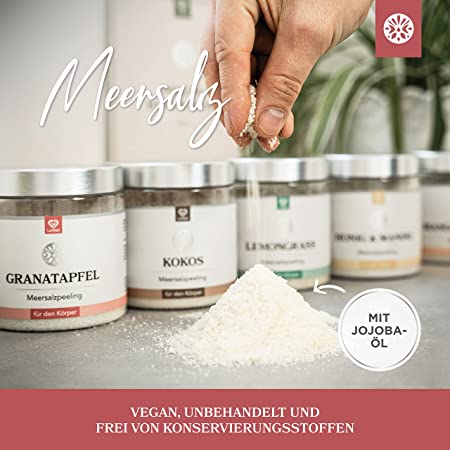 Körperpeeling aus Meersalz - Granatapfel - 500g