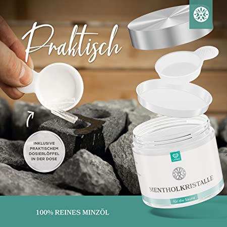 Sauna Set - Mentholkristalle 100g + Aufgussstein Vierfachkammer