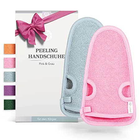 Peelinghandschuhe - Grau & Pink