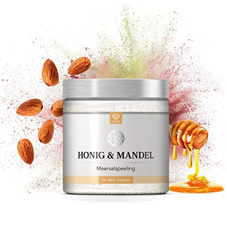 Körperpeeling aus Meersalz - Honig & Mandel - 500g