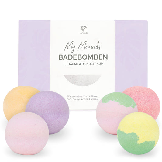 Badebomben Geschenkset - Schaumiger Badetraum - 6 Badekugeln