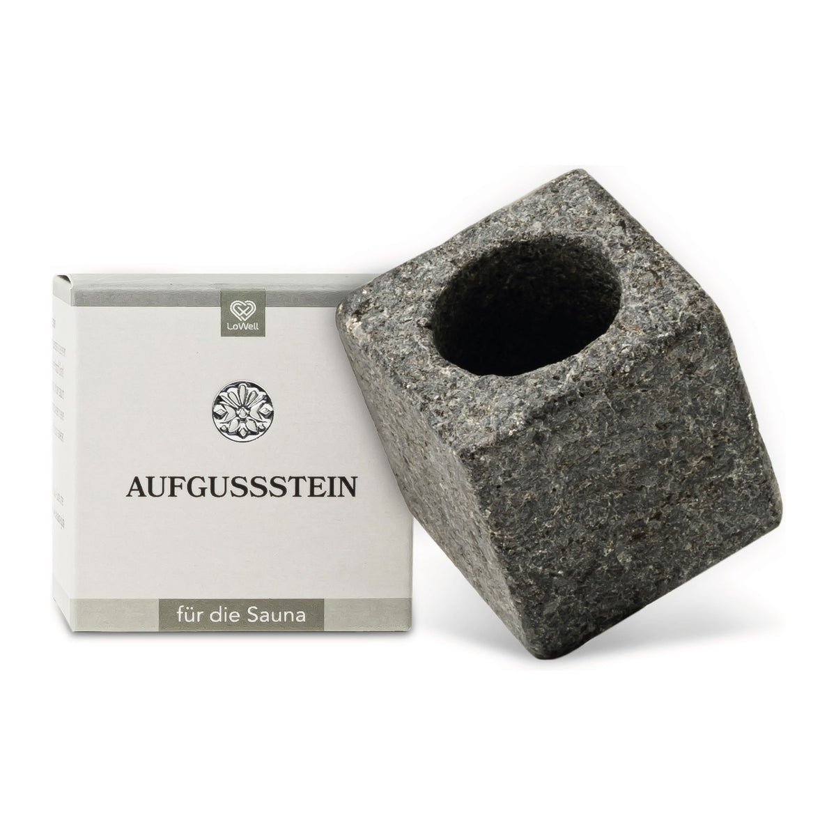 Aufgussstein mit 1 Kammer vor der Schachtel