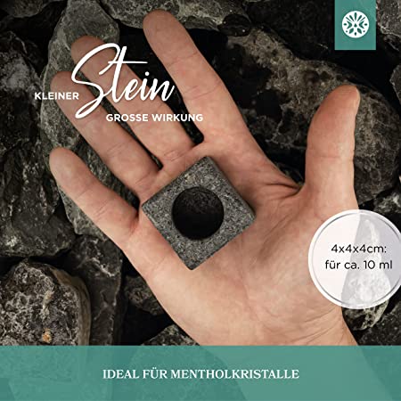 Sauna Set - Mentholkristalle 100g + Aufgussstein Vierfachkammer