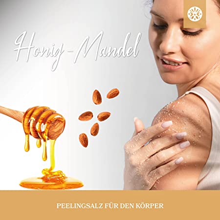 Körperpeeling aus Meersalz - Honig & Mandel - 500g