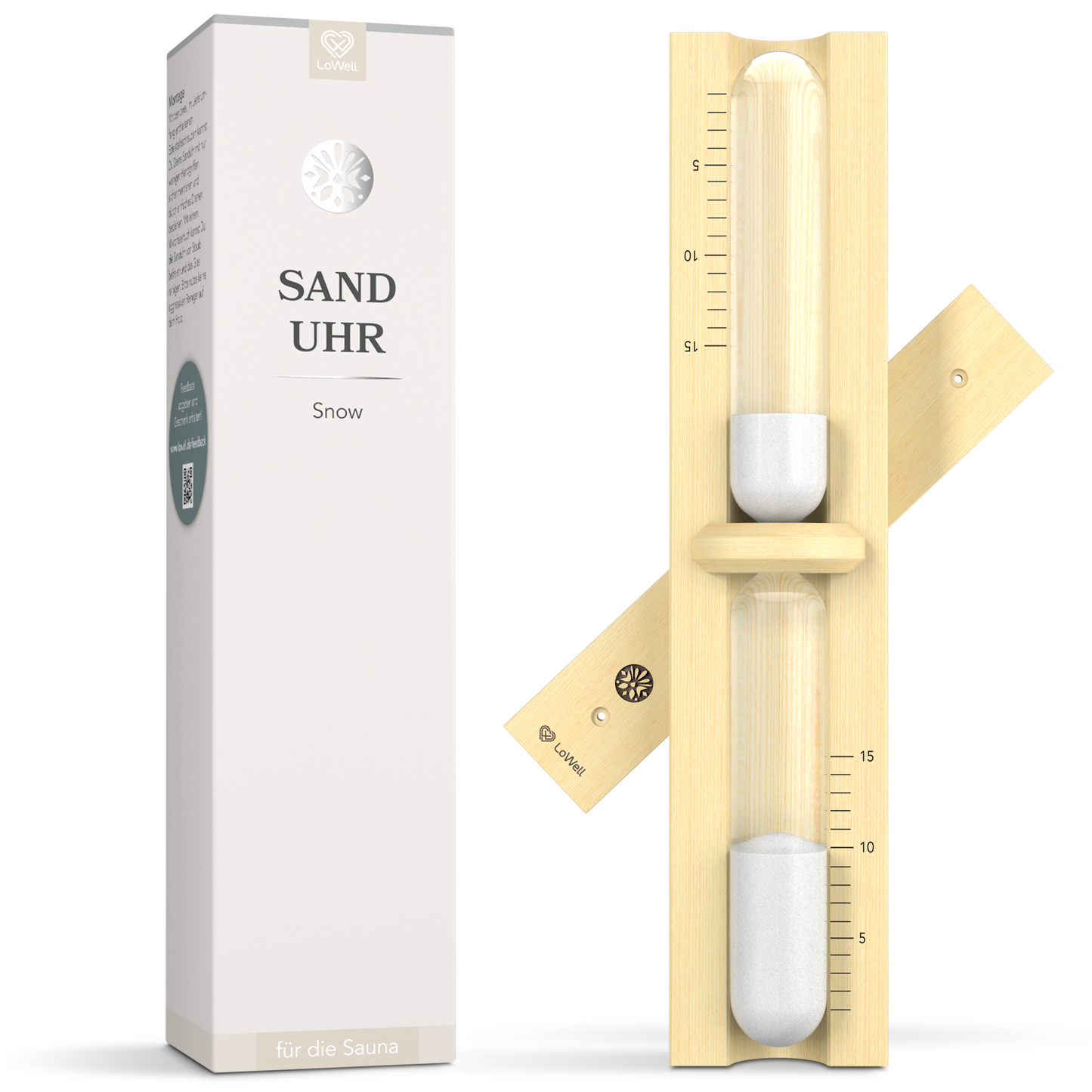 Sauna Sanduhr - Snow - Weißer Sand